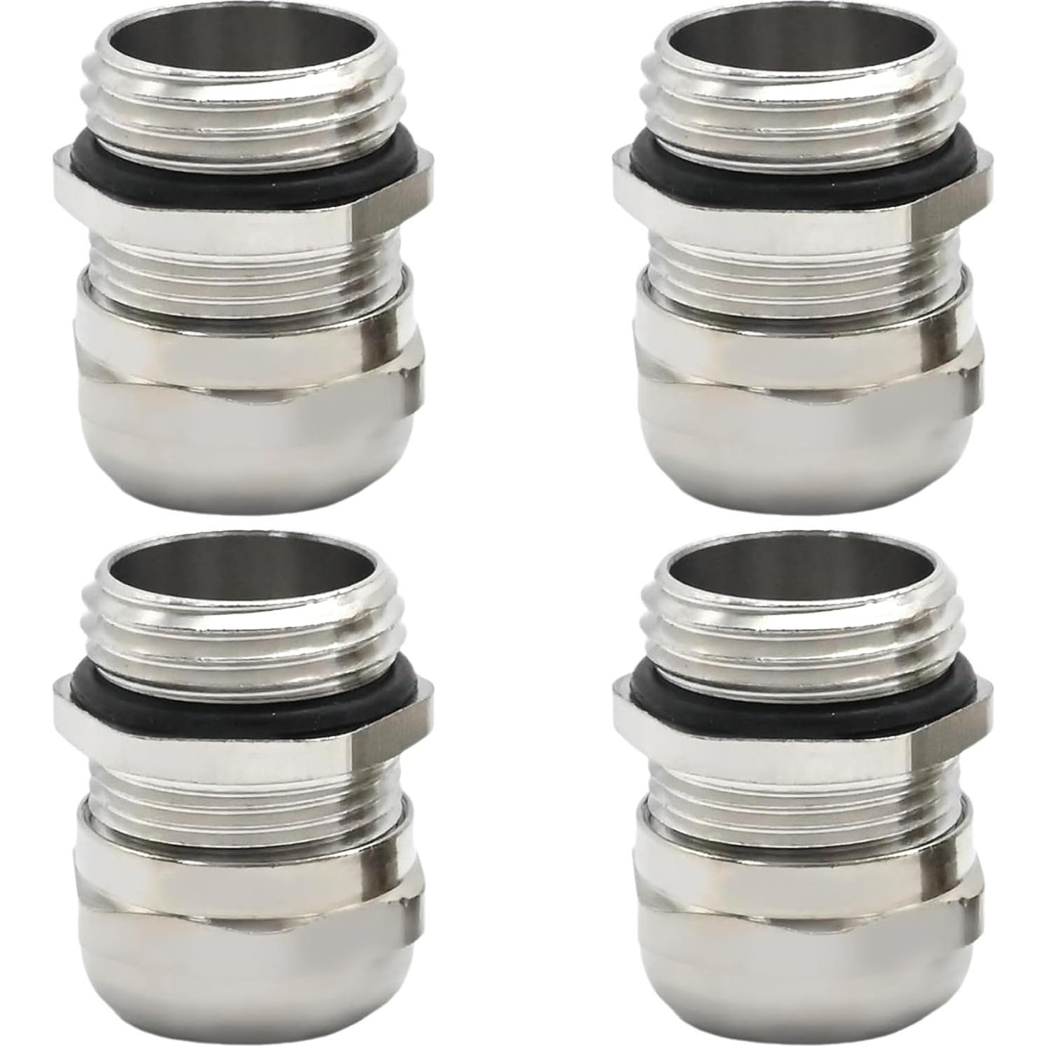 4 Piezas Conector Impermeable NPT 1/2" ZUDKSUY Cobre Niquelado