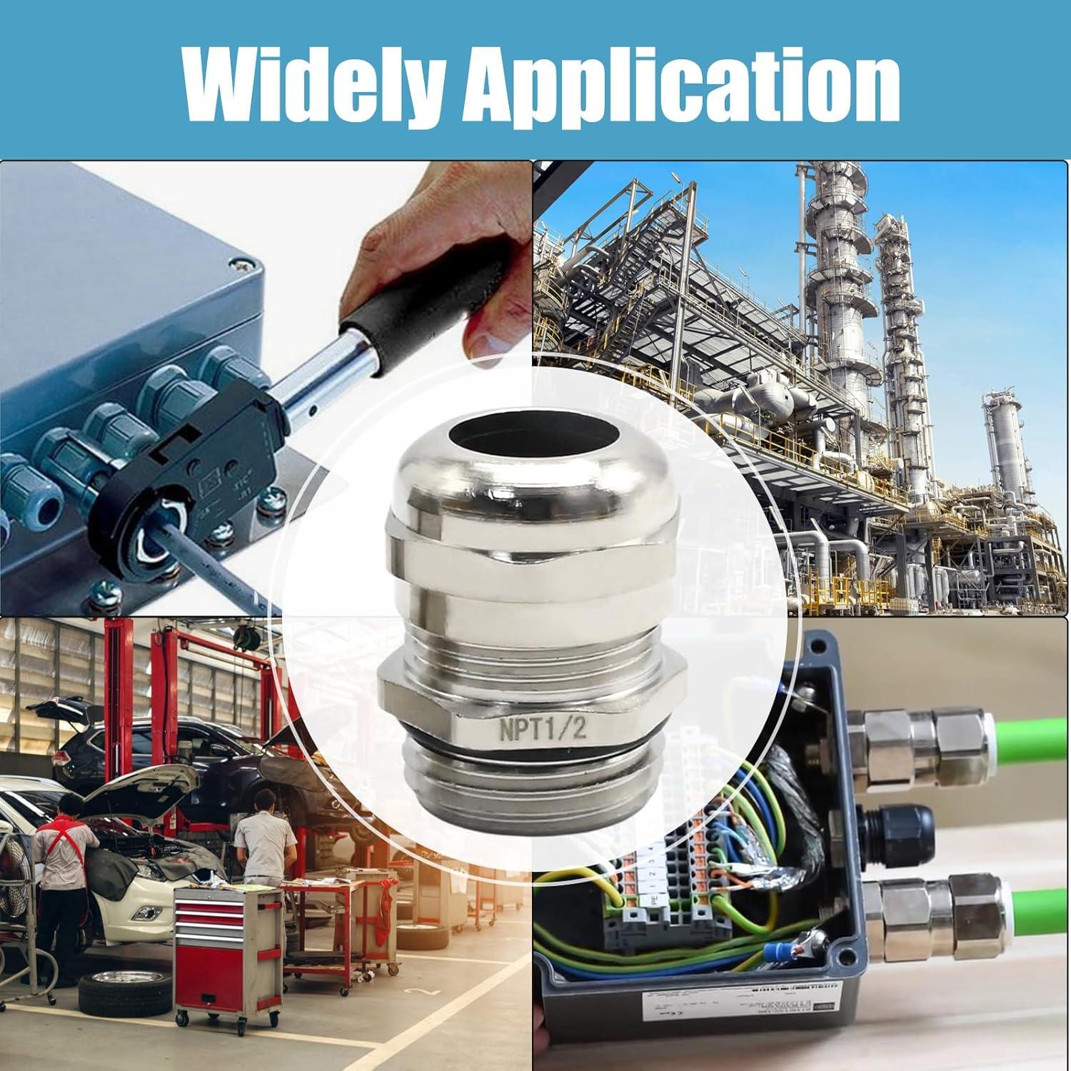 4 Piezas Conector Impermeable NPT 1/2" ZUDKSUY Cobre Niquelado