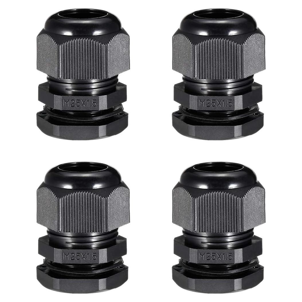 Conector de Cable Impermeable M25 uxcell 4 Pcs 11-18mm