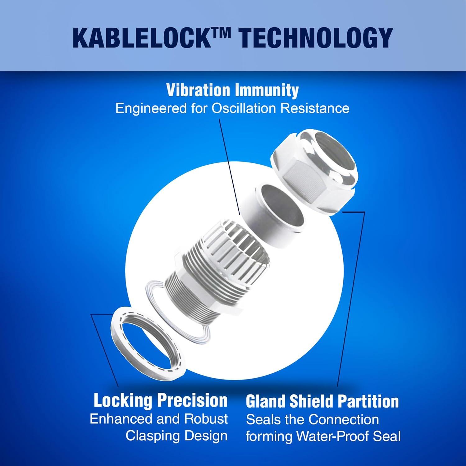 Kit 25 Pasacables NPT New Age America KableLock IP68 Gris
