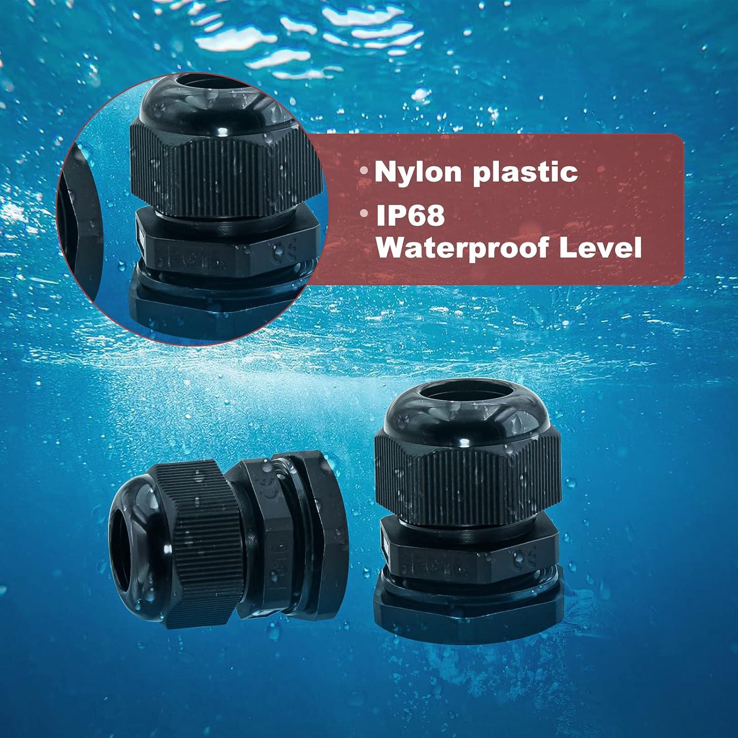 Paquete de 25 Conectores de Cable Ajustables Juasky PG7 Nylon