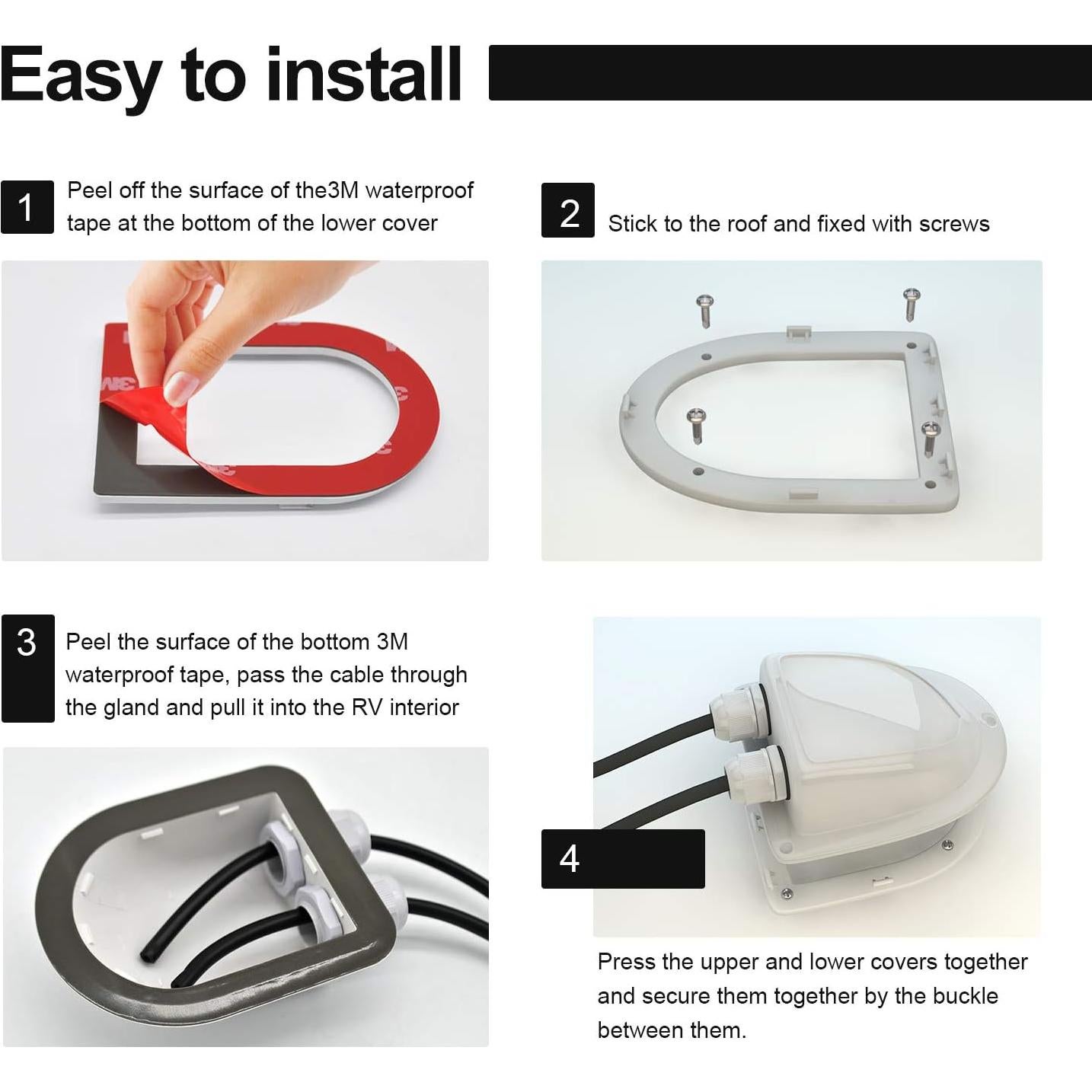 Entrada de Cable Solar Haoguo Impermeable 2mm² a 6mm² - Negro