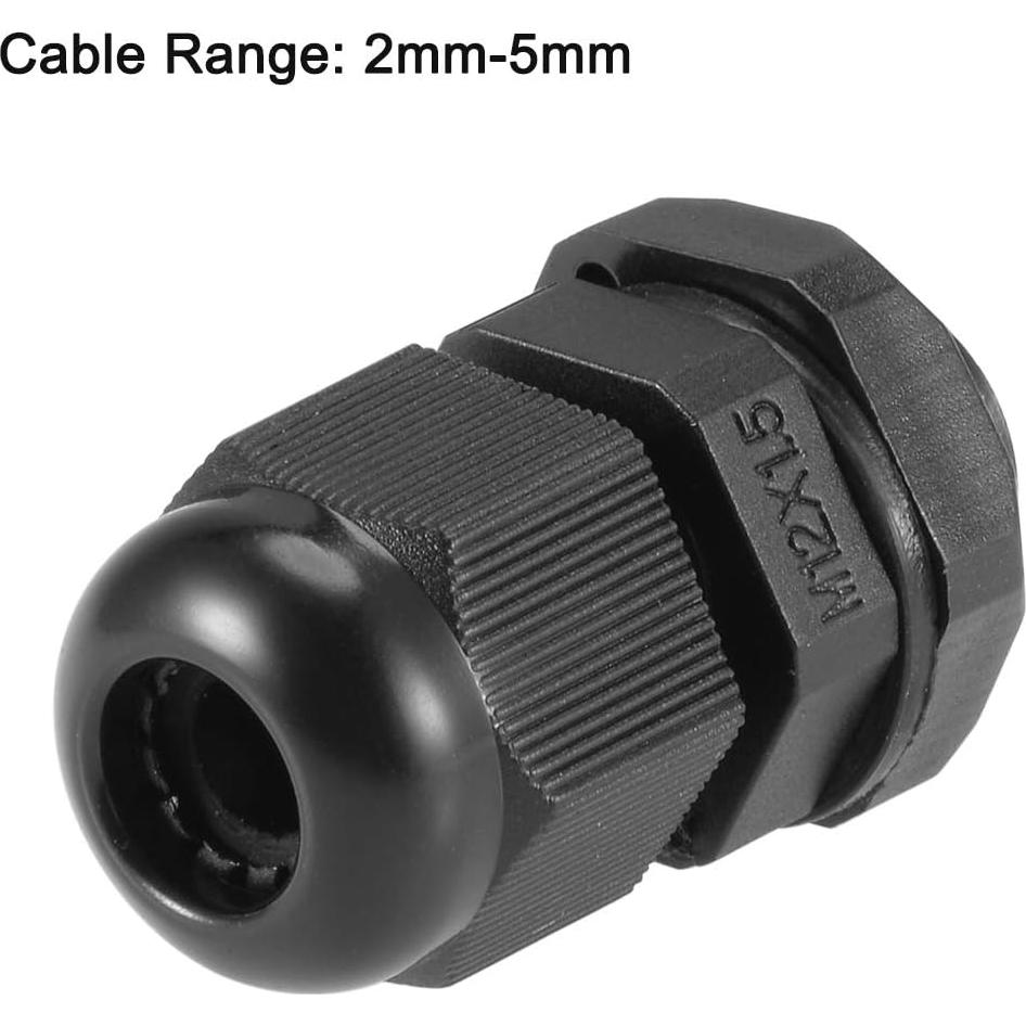 Conectores de Cable M12x1.5 uxcell 20pcs Nylon Impermeables