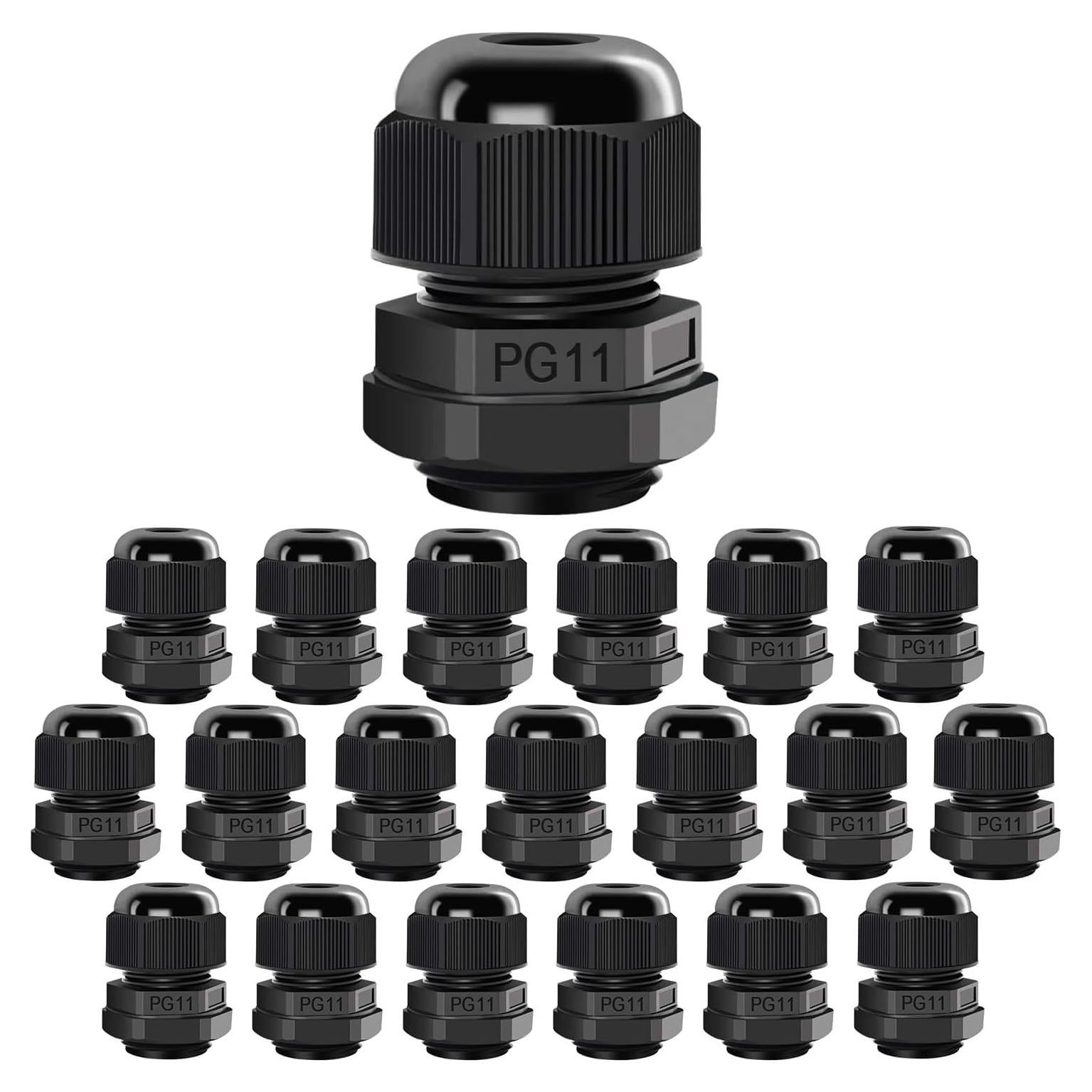 LeMotech Pasacables PG11 Impermeables 20 Piezas 6-10mm