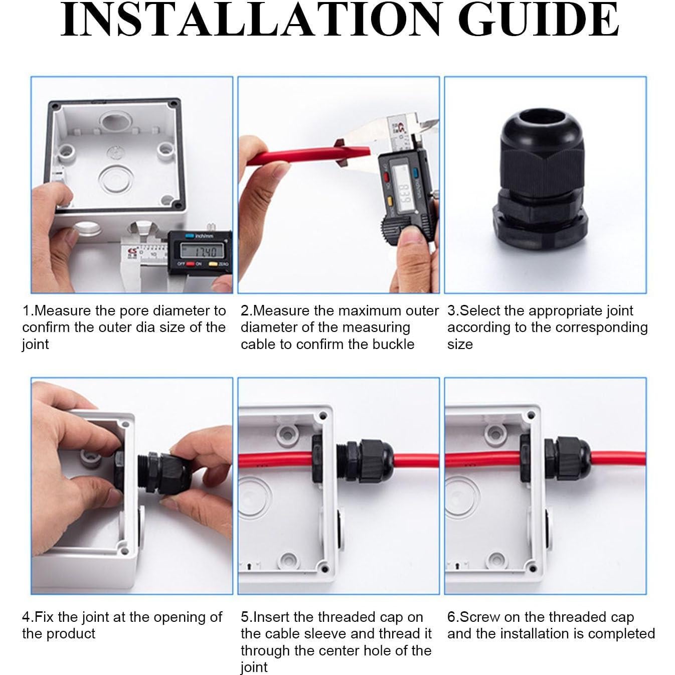 Prensaestopas Fielect M25x1.5 IP68 Nylon 2 Agujeros 4-8mm