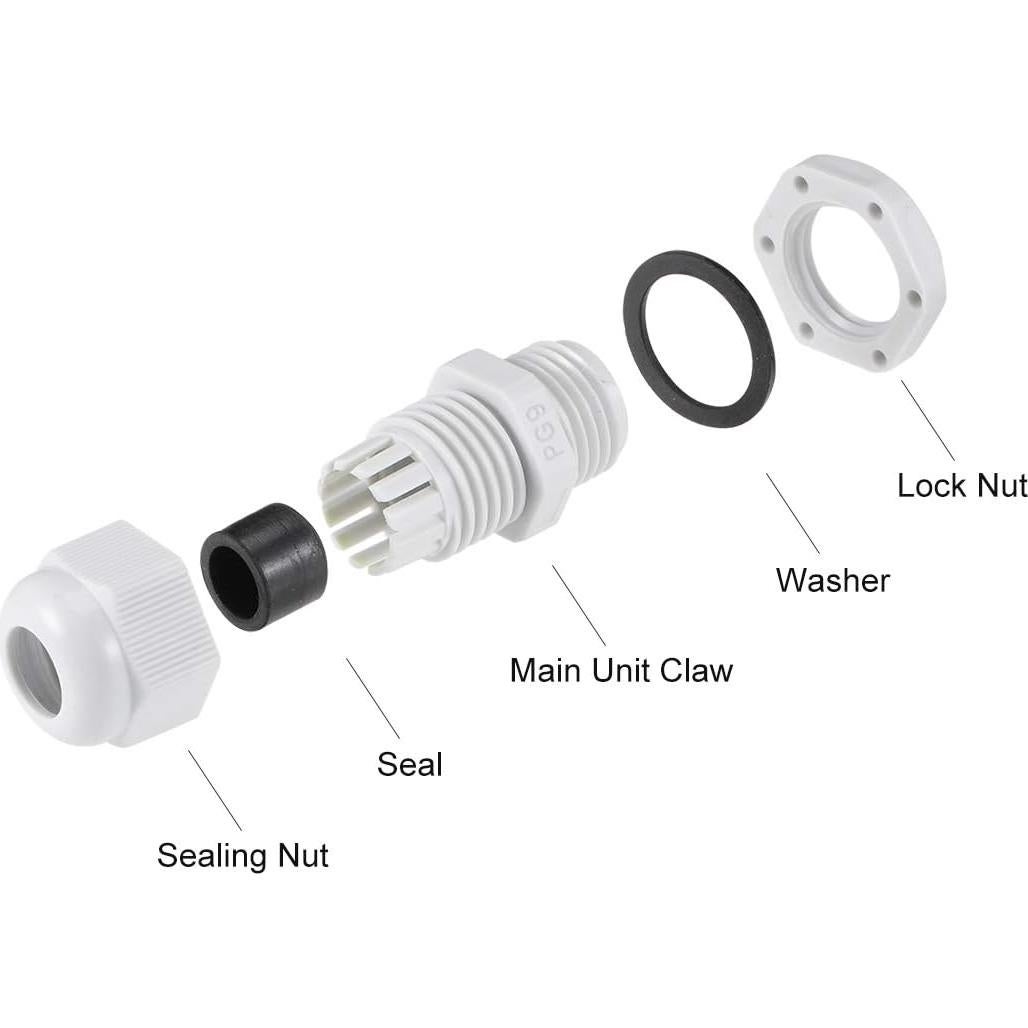 Conector de Cable PG9 uxcell 2-6mm Impermeable Nylon