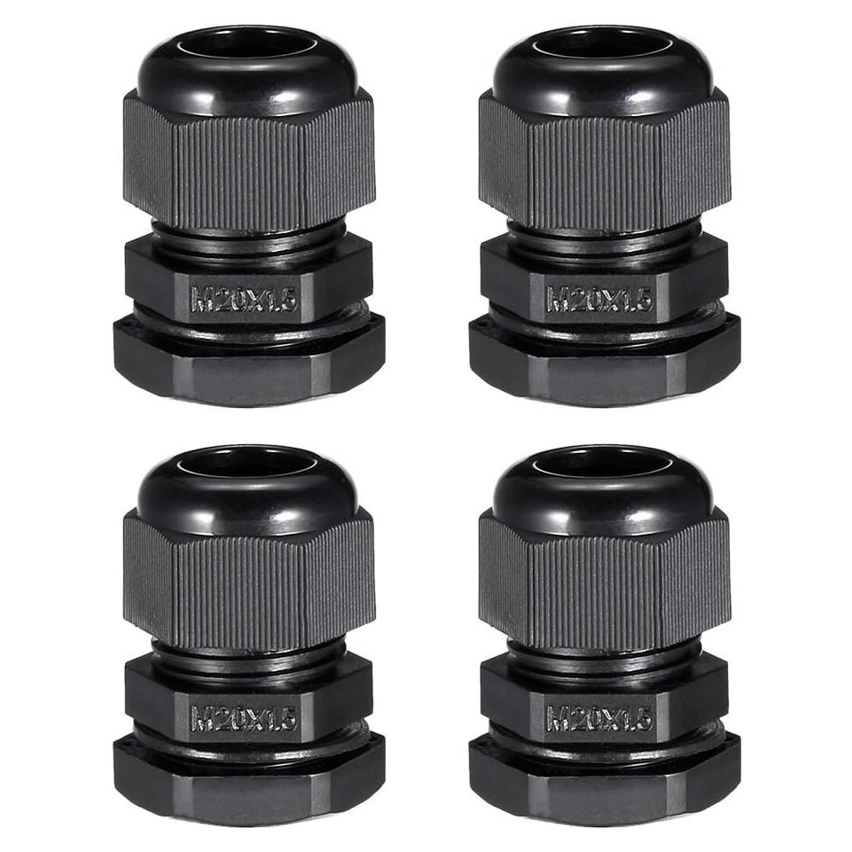 Conectores M20x1.5 uxcell 4 Pcs Impermeables para Cable 6-12mm