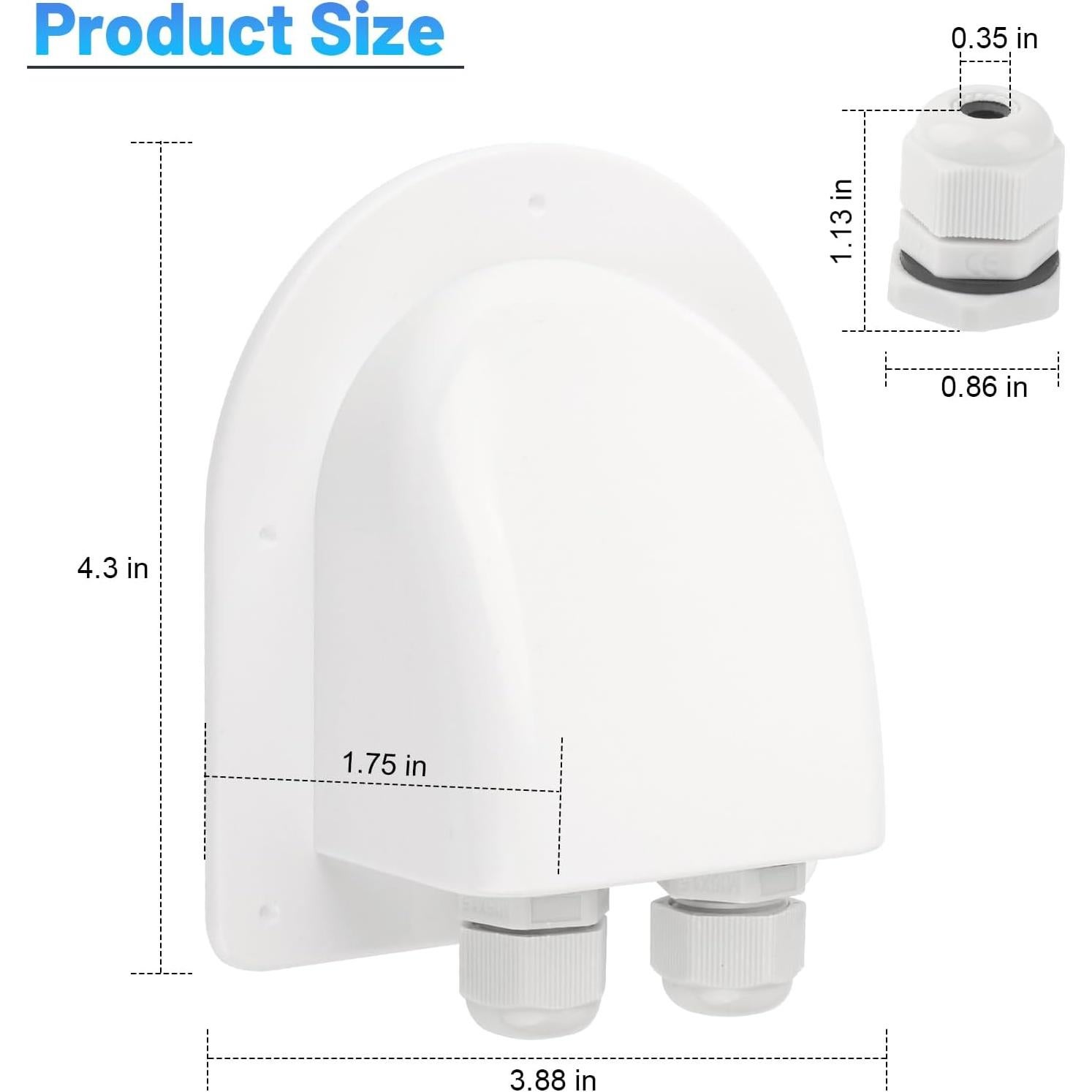 Entrada de Cable Solar Impermeable EINDER IP68 2 Pcs 10.9x9.8 cm