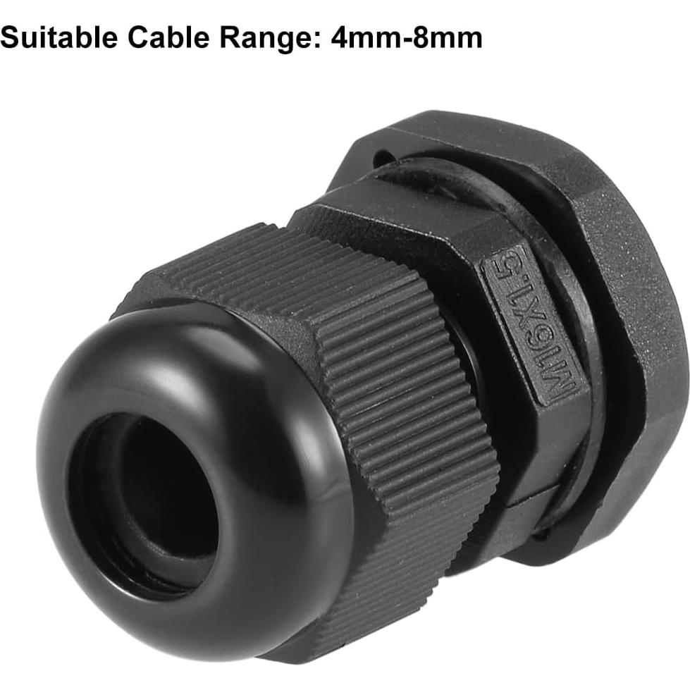 Conector de Cable M16x1.5 uxcell Nylon Impermeable 20pcs