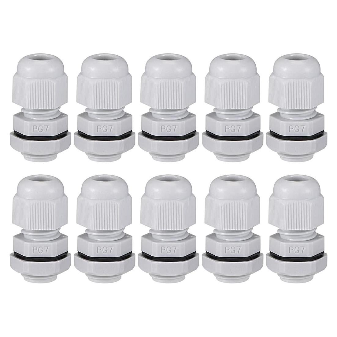 10 Piezas Conectores PG7 Nylon Impermeables uxcell 2-5mm
