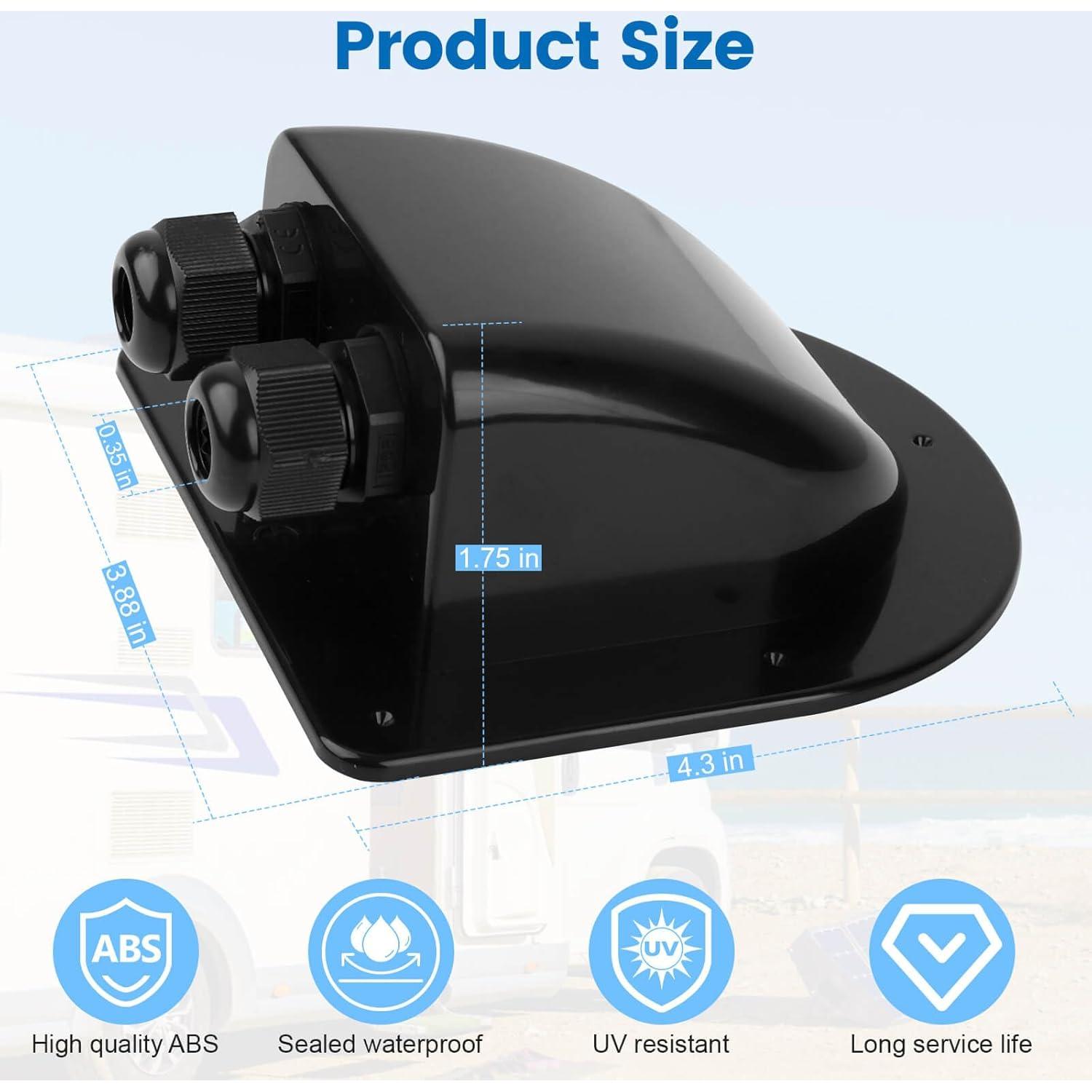 Entrada de Cable Solar Impermeable QCG 2 Pcs ABS 10.92x9.84cm