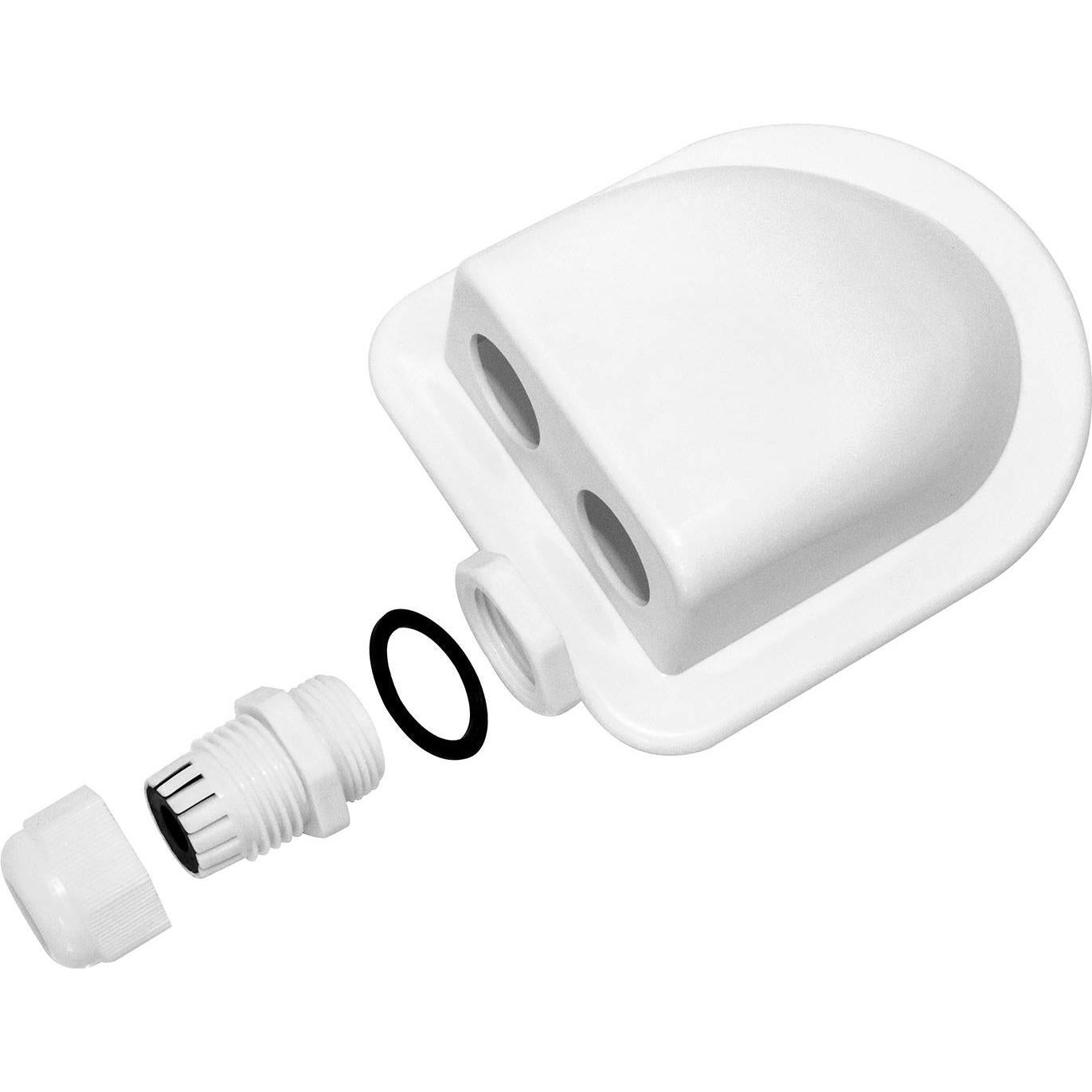 QWORK Doble Entrada de Cable IP68 Impermeable 2 Pcs Blanco