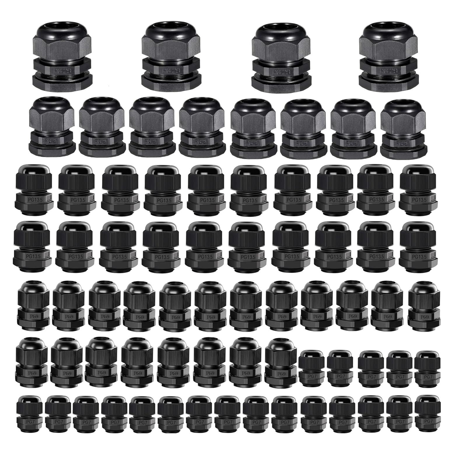 Kit de Pasacables Impermeable 72 Piezas MTDELE IP68 Nylon PA66