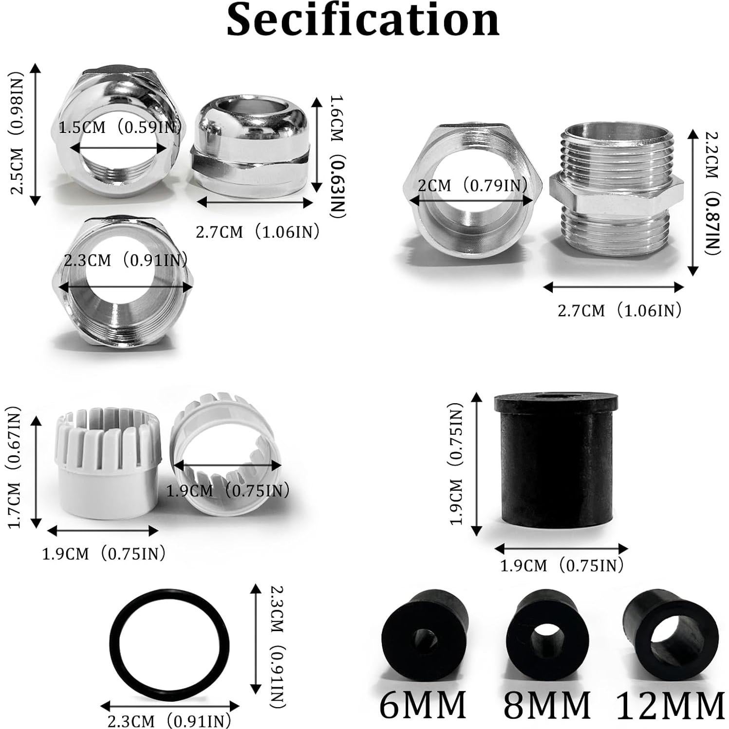 Gland de Cable Impermeable PROCET IP68 6-12mm con Conectores