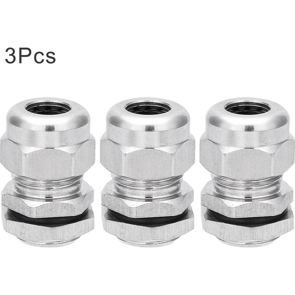 Conector de Cable PG9 uxcell Acero Inoxidable a Prueba de Agua 3 Pcs