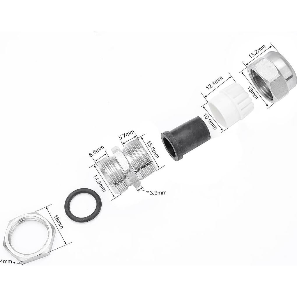 Conector de Cable PG9 uxcell Acero Inoxidable a Prueba de Agua 3 Pcs