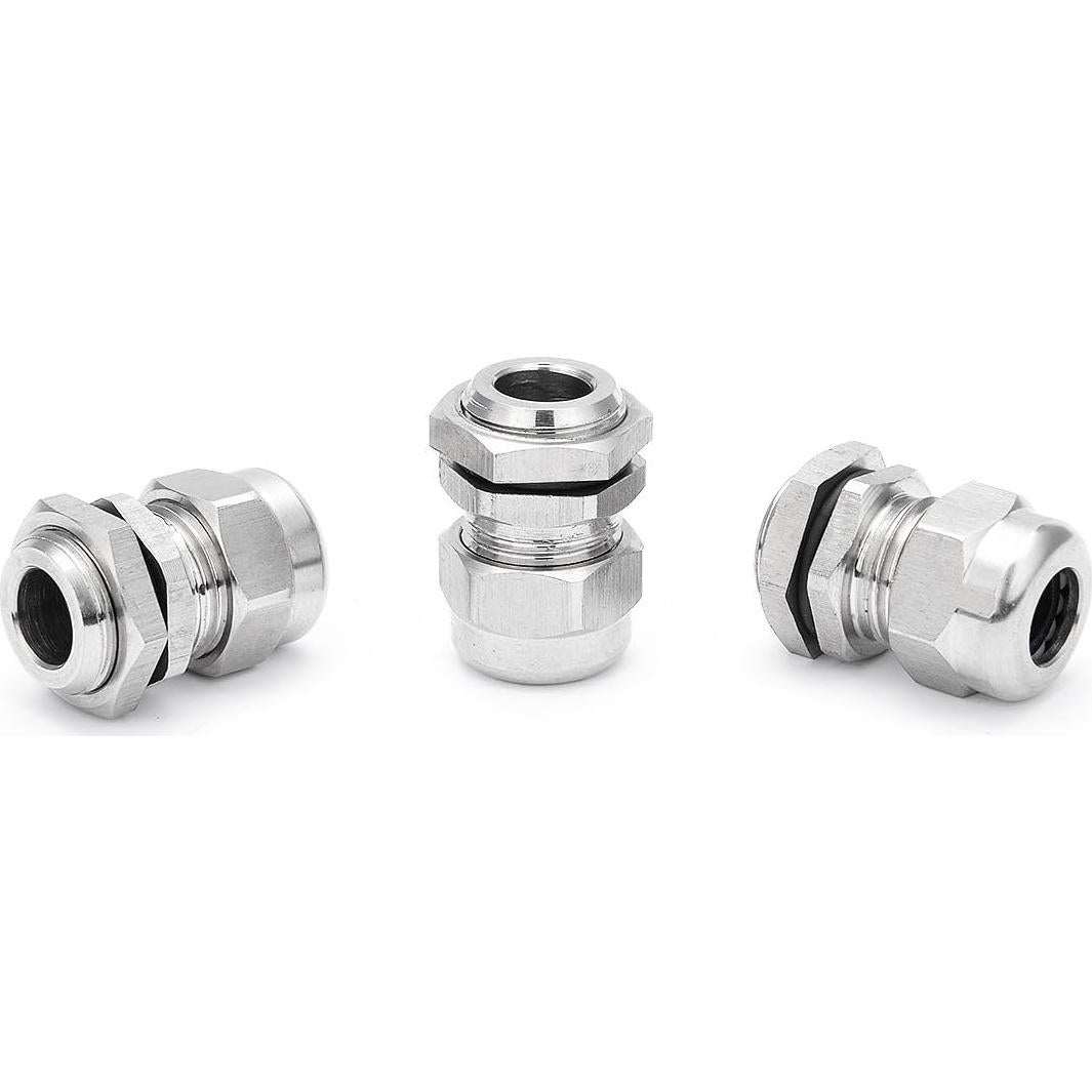 Conector de Cable PG9 uxcell Acero Inoxidable a Prueba de Agua 3 Pcs