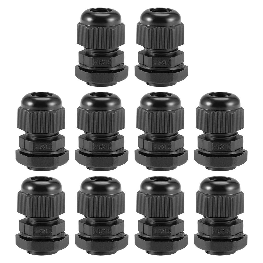 Conector de Cable M16x1.5 uxcell Impermeable Nylon 10pcs