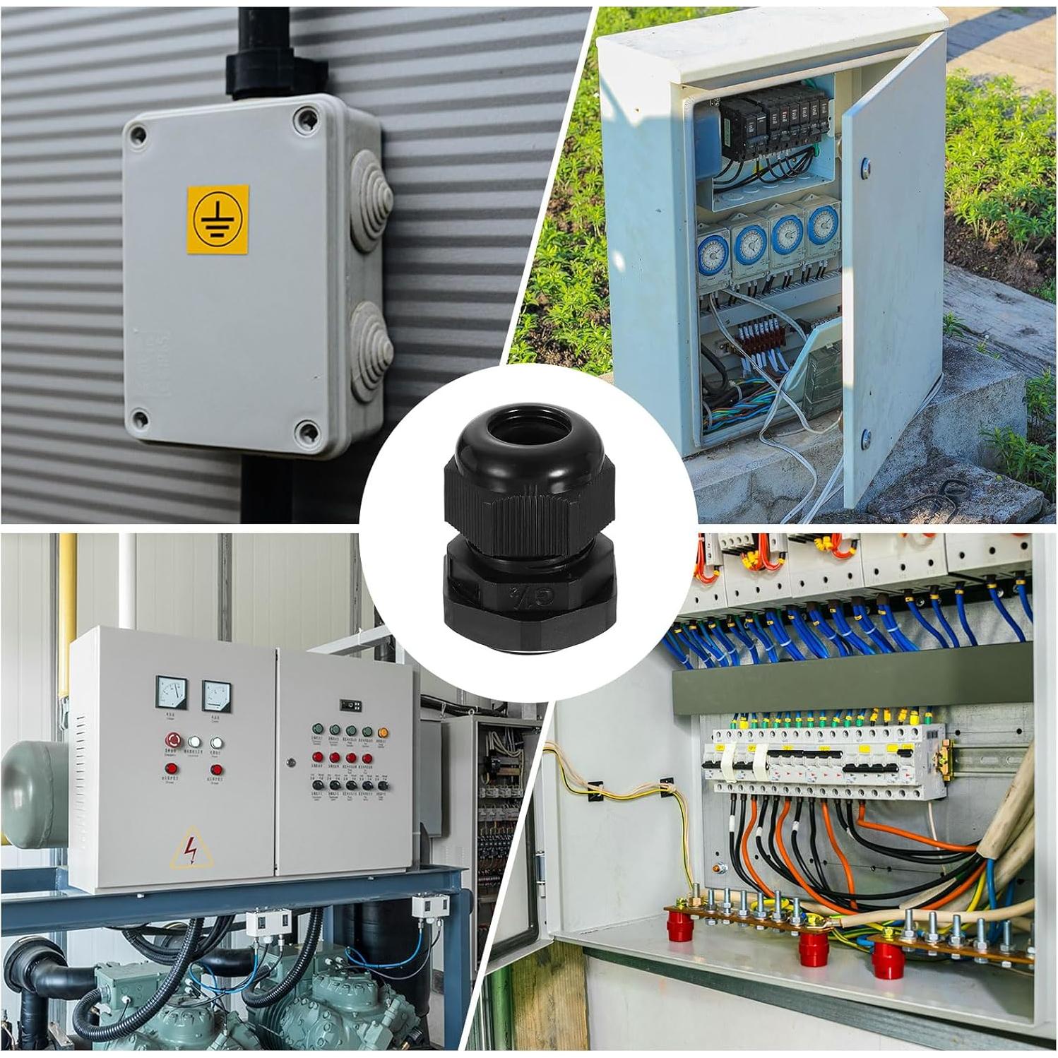 Conector de Cable Impermeable uxcell G 1/2 Nylon 5 Pcs 6-11mm