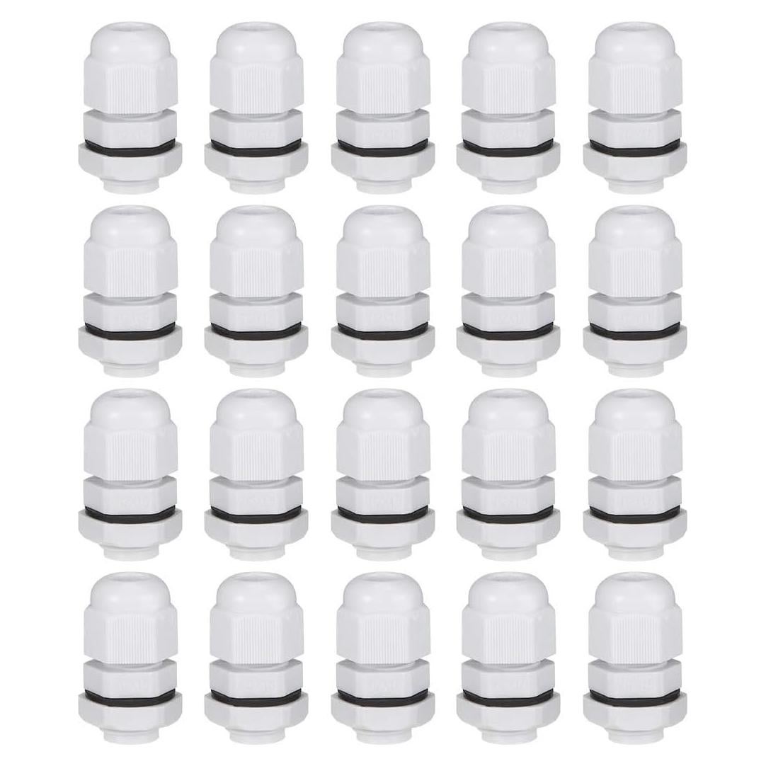 Conectores de Cable M12x1.5 uxcell 20pcs Nylon Impermeables