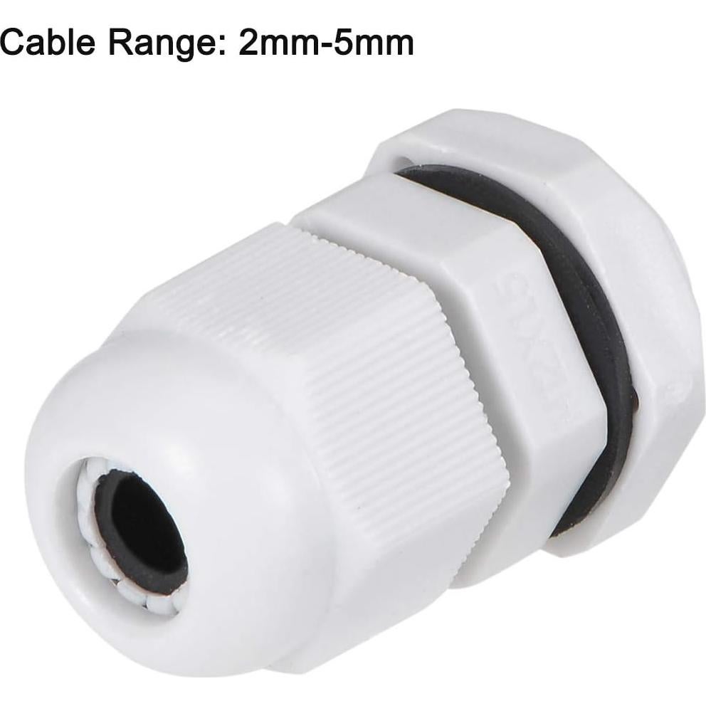 Conectores de Cable M12x1.5 uxcell 20pcs Nylon Impermeables