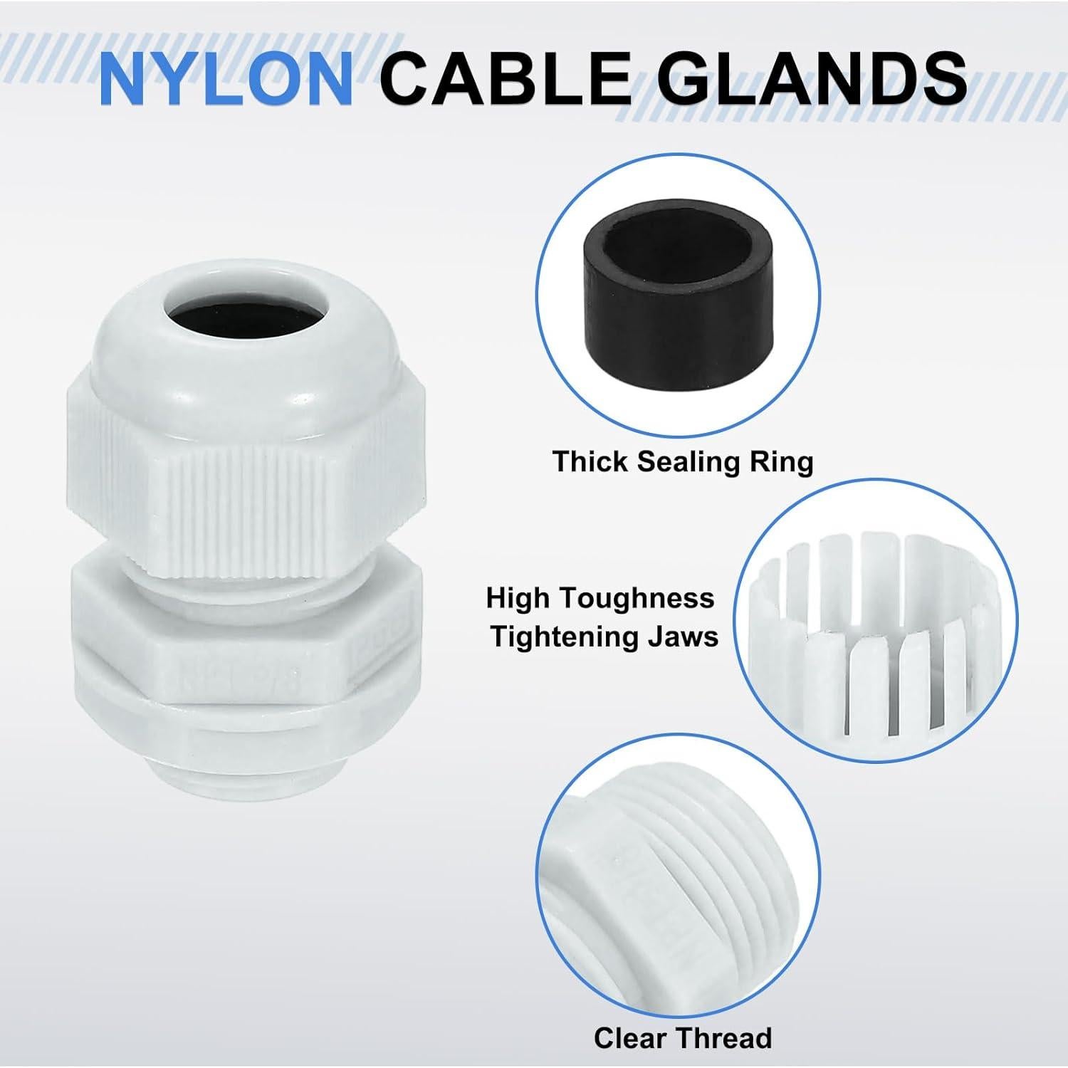 Abrazaderas de Cable de Nylon uxcell NPT 3/8" 3 Piezas 4-8mm