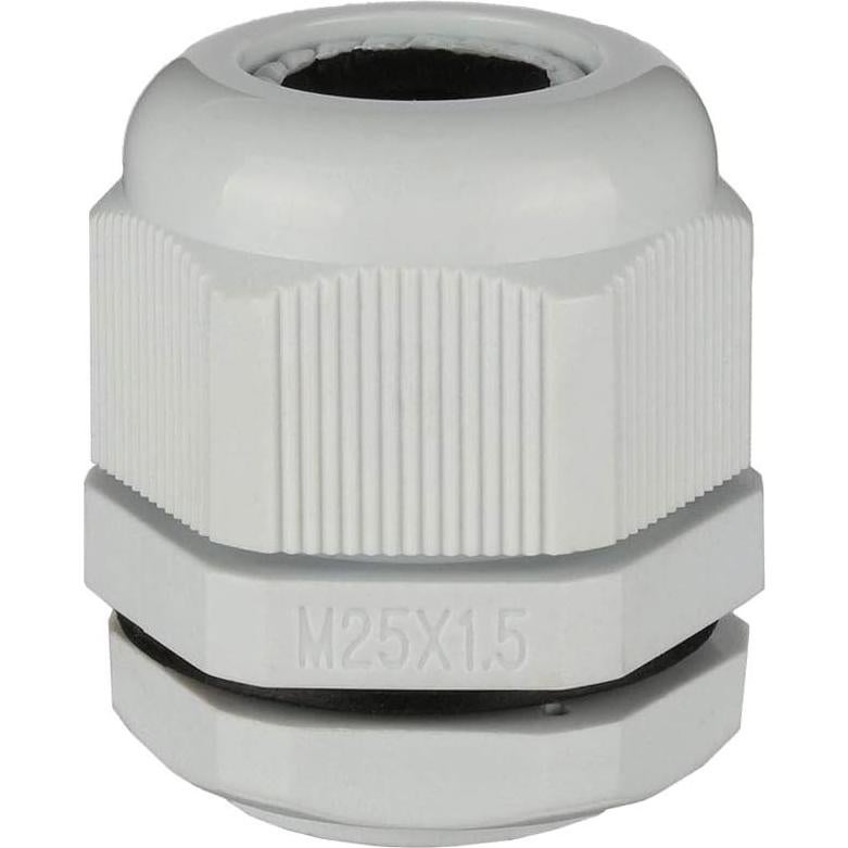 Conector Ajustable de Cable Gland Nylon Impermeable M25 10 Pcs