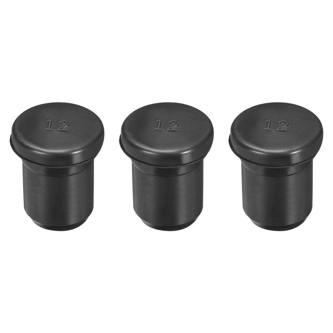 Tapon de Goma uxcell SPR-120 EPDM 12mm Impermeable 3pcs