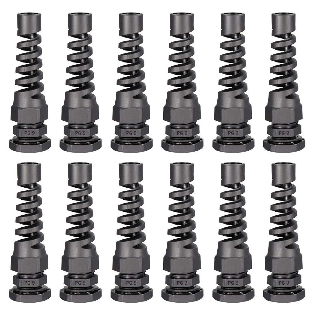 12 Pcs Conectores PG9 uxcell Impermeables para Cable 4-8mm