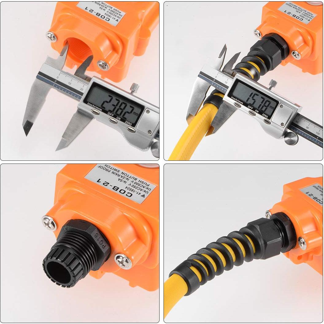 12 Pcs Conectores PG9 uxcell Impermeables para Cable 4-8mm