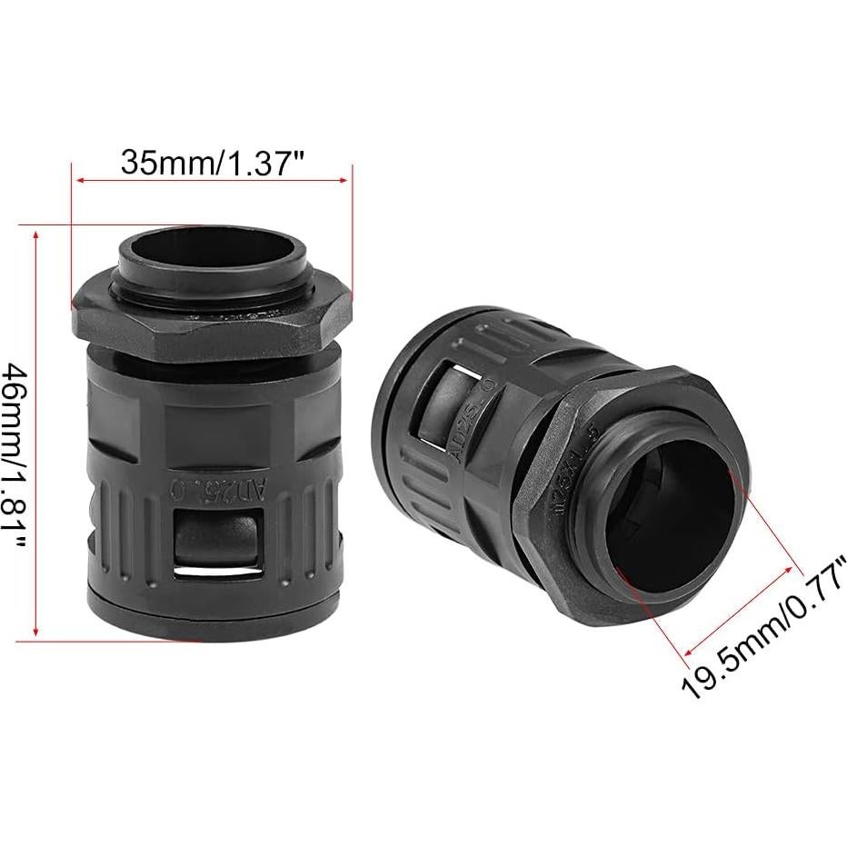 Conector de Tubo Corrugado AD25 uxcell M25 5 Pcs