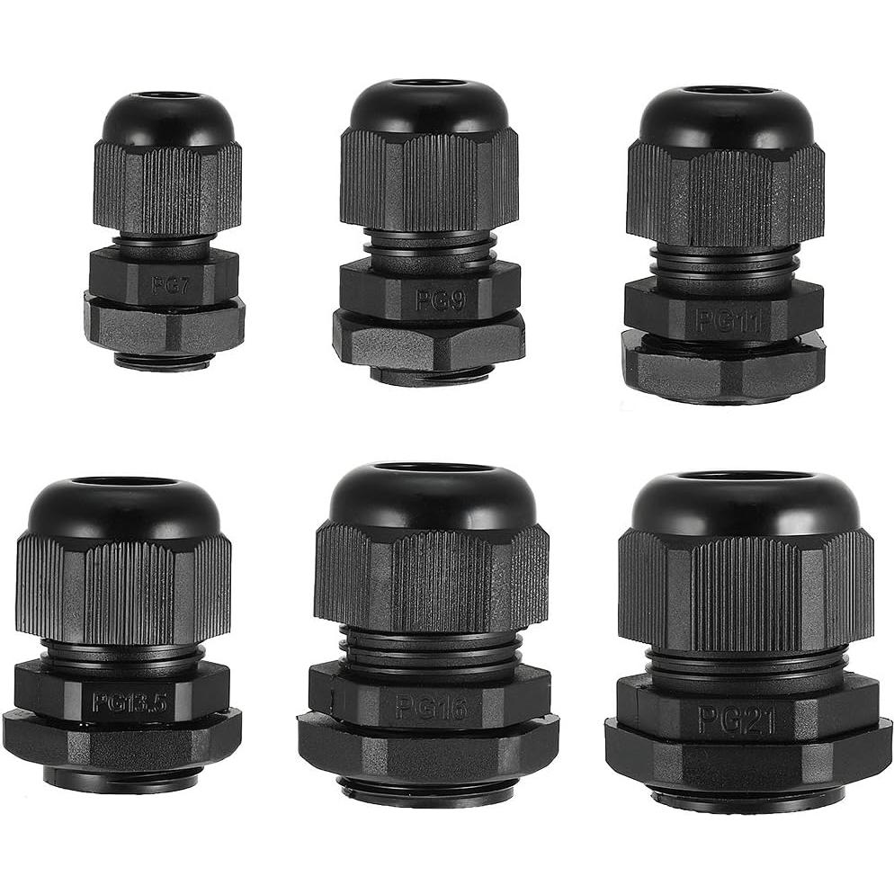 Conectores de Cable Impermeables IP68 uxcell PG7-PG21 30 Pcs