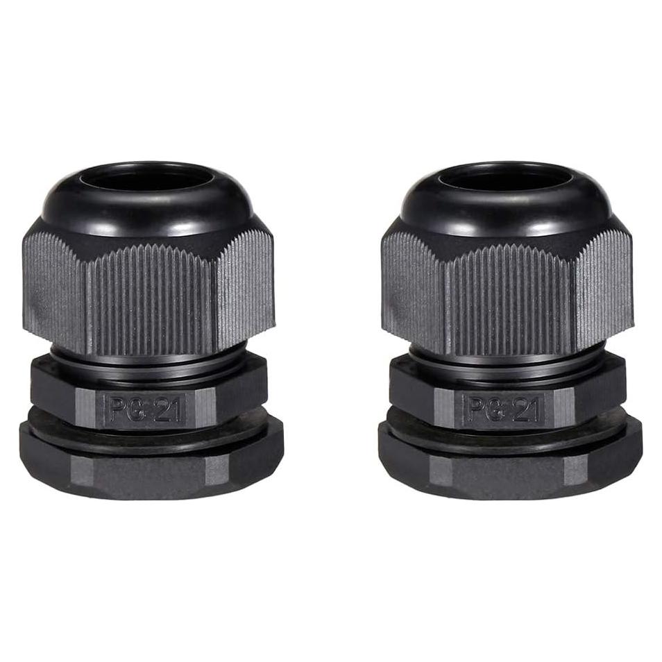 Conector de Cable PG21 uxcell Negro 12-18mm Impermeable