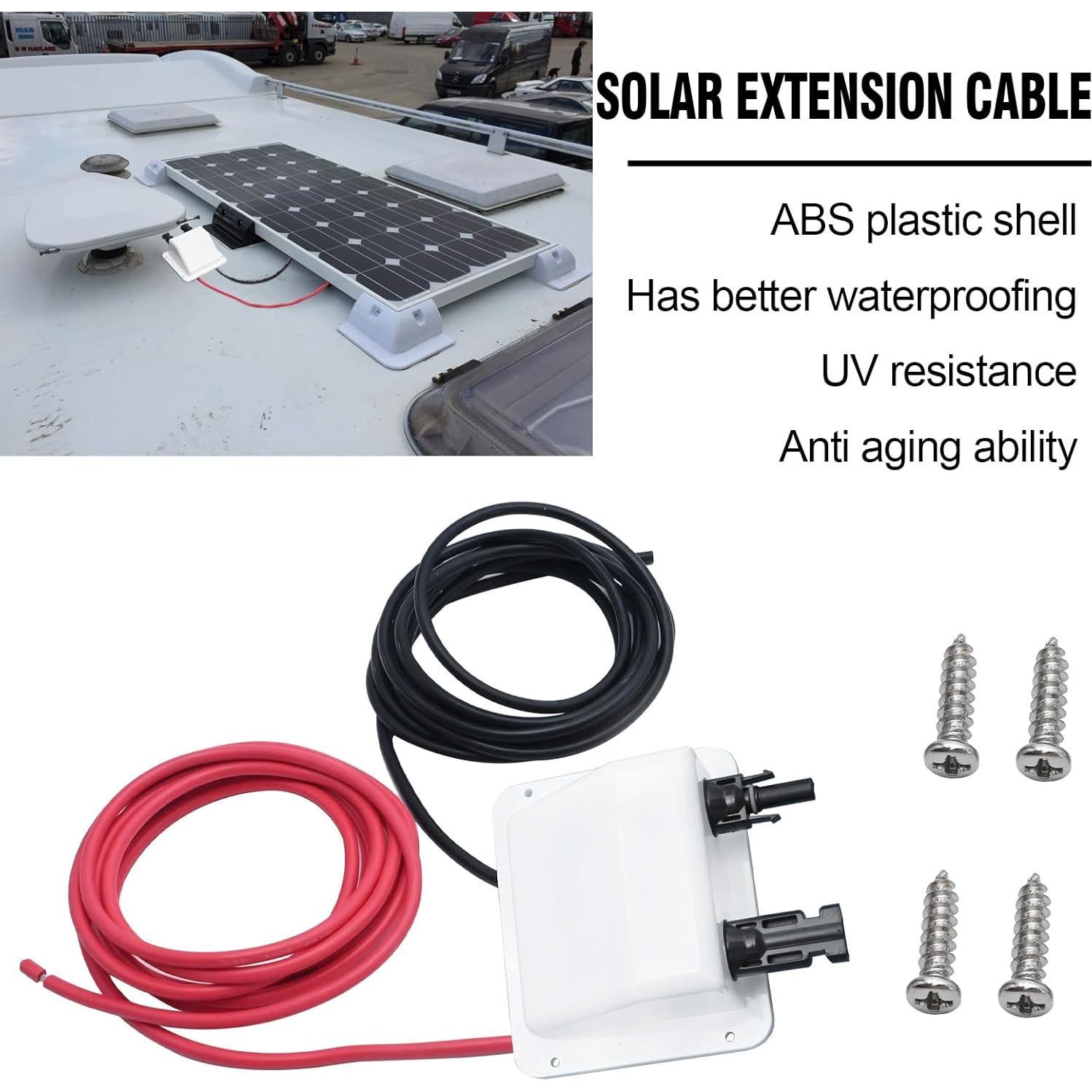 Caja de entrada de cable solar VIKKSAER 3.05 m 10AWG blanca