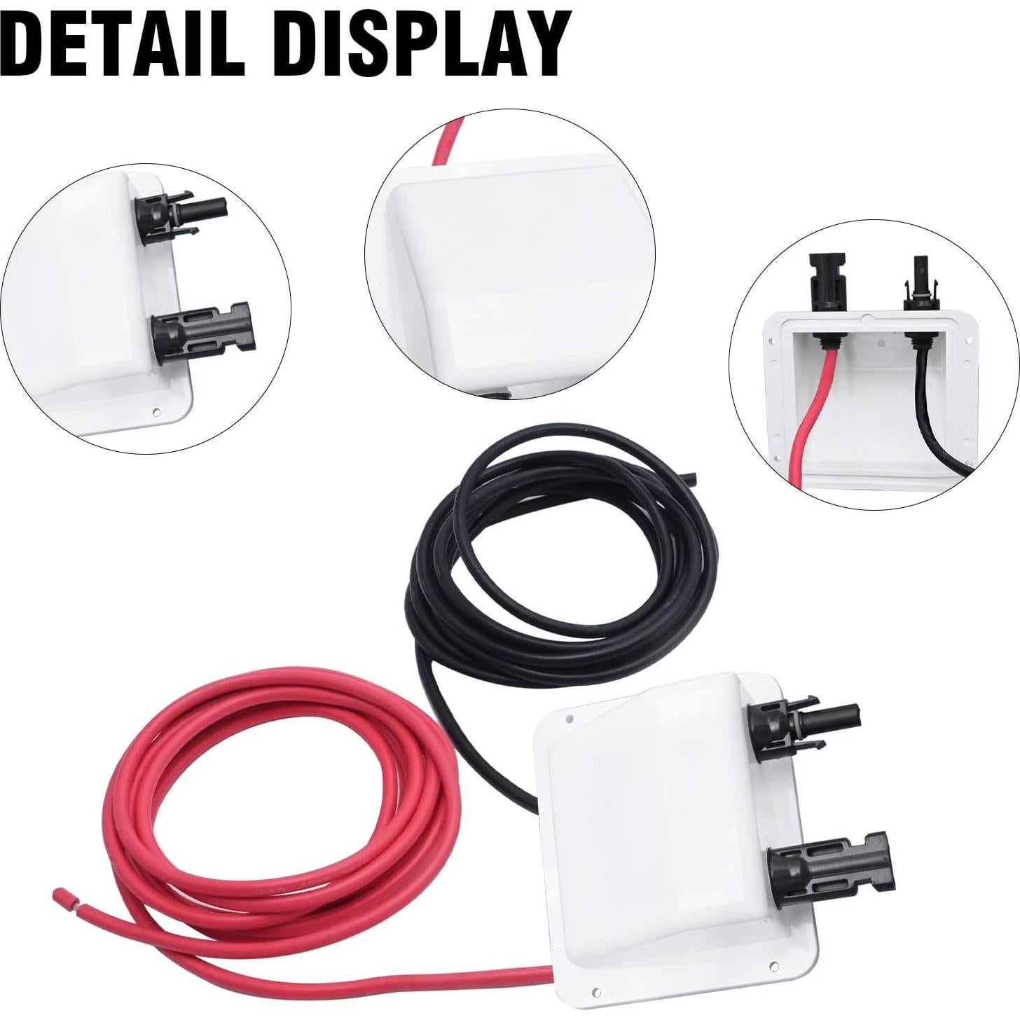 Caja de entrada de cable solar VIKKSAER 3.05 m 10AWG blanca