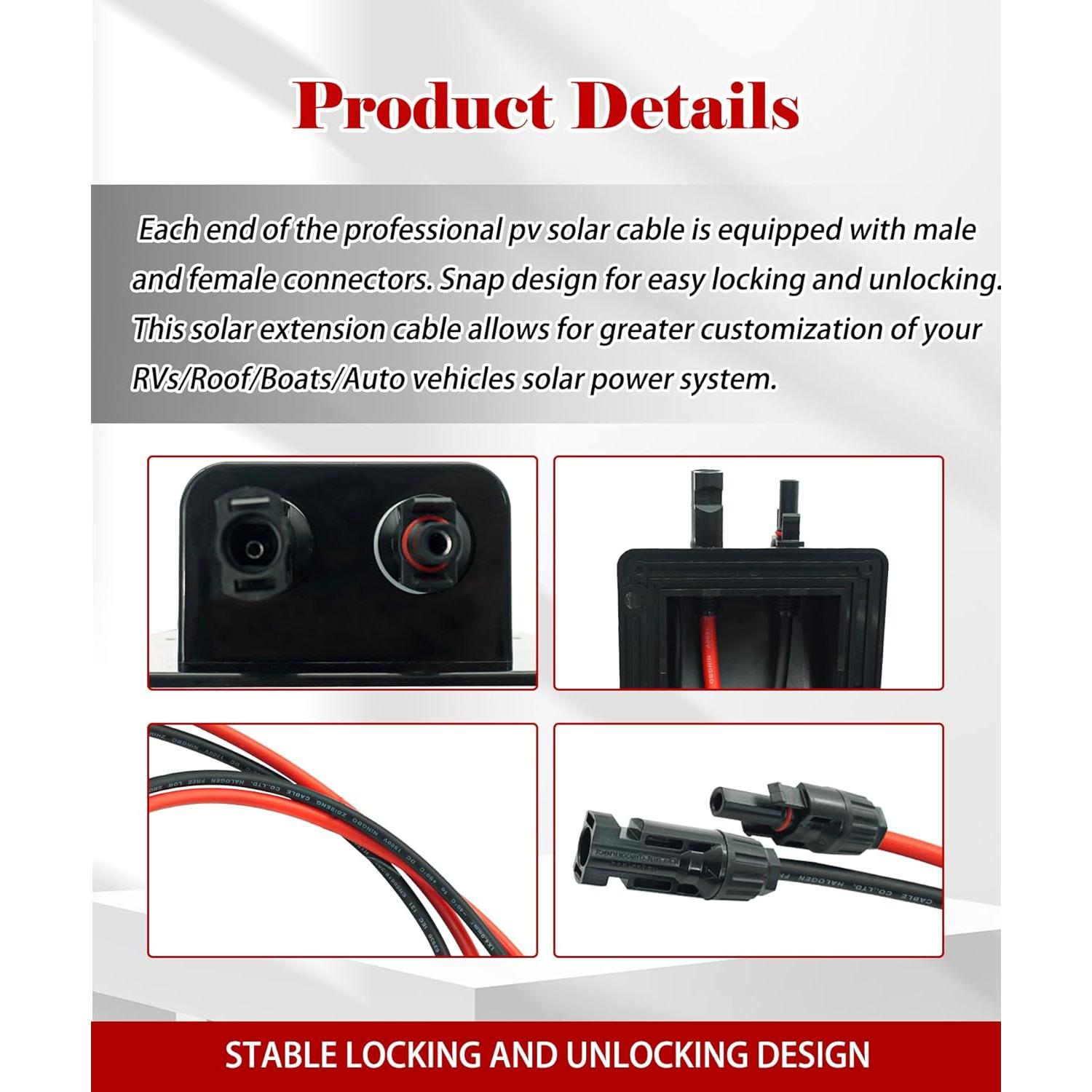 Entrada de Cable Solar Maigoo 0.91 m con Conectores MC4