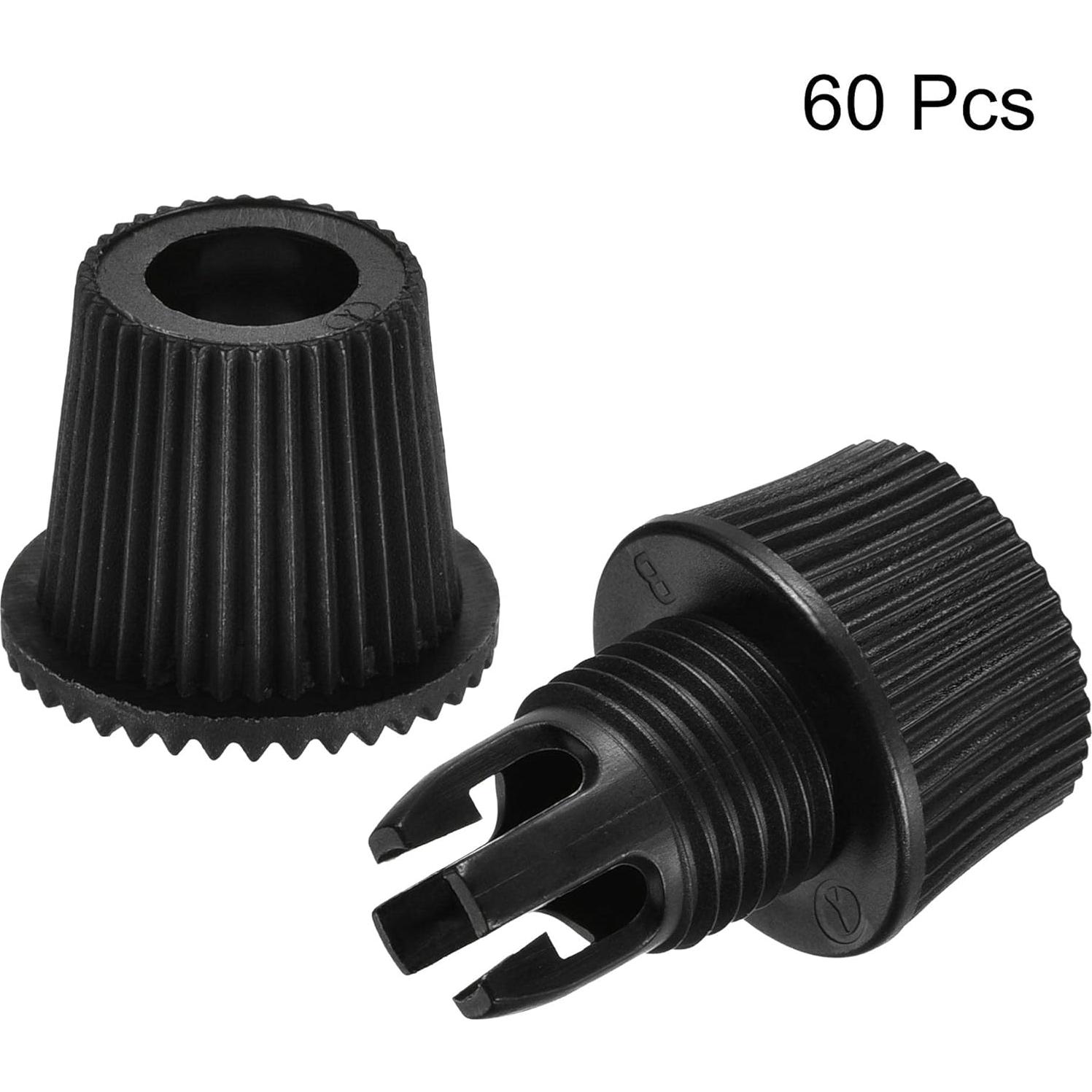 60 Gomas de Cable Glands Plástico Negro uxcell para Luz Techo