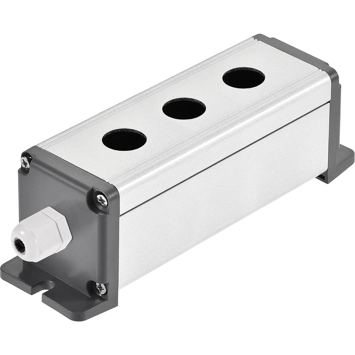 Caja de Interruptor de Aluminio uxcell 3 Agujeros 16mm PG7