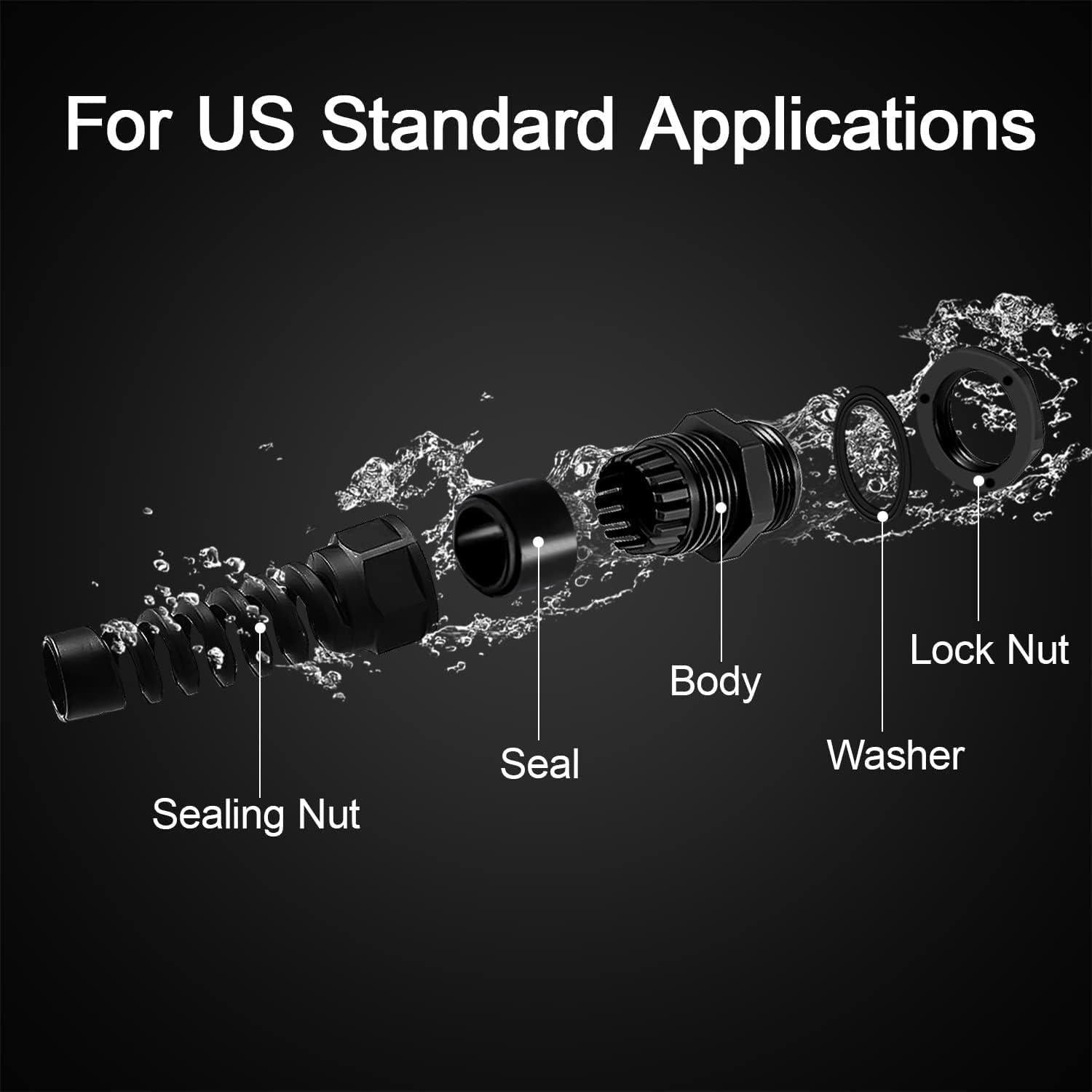 Conector de Cable Impermeable RLECS 16mm IP68 2pcs