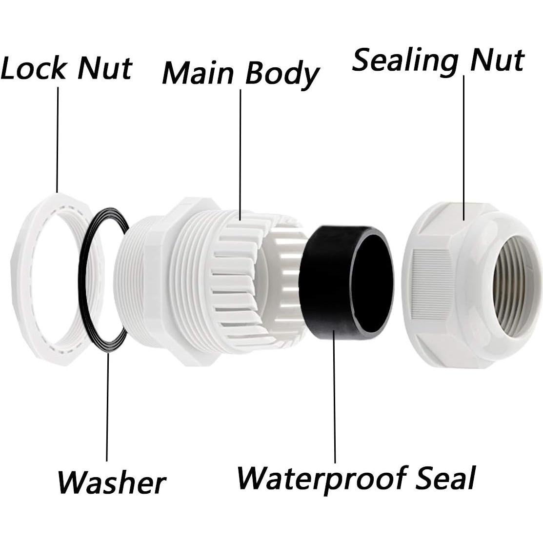 Conectores de Cable 12 Pcs NPT 1/2" mxuteuk IP68 Ajustables