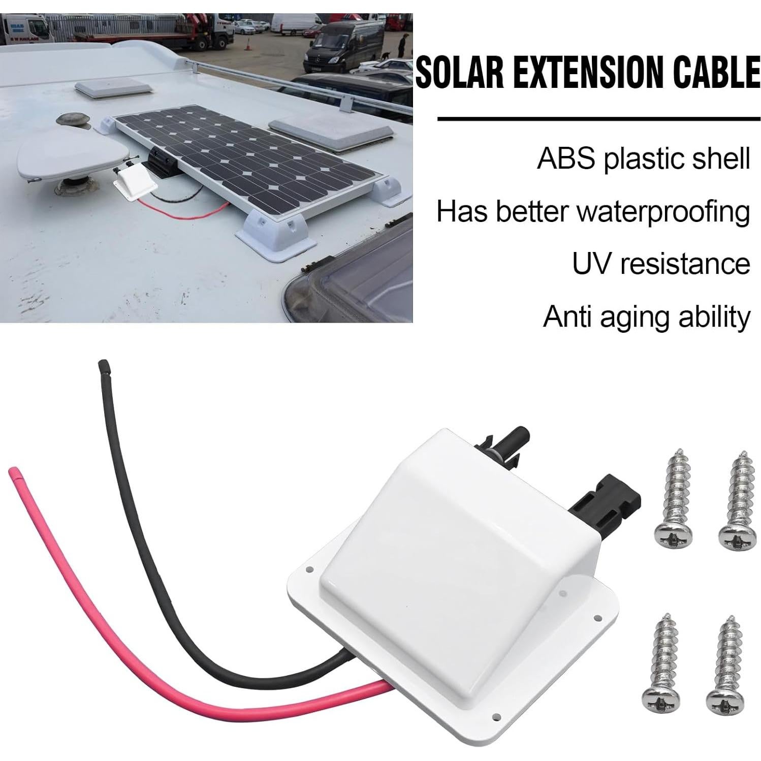 Caja de entrada de cable solar VIKKSAER 10AWG 30.48 cm blanca
