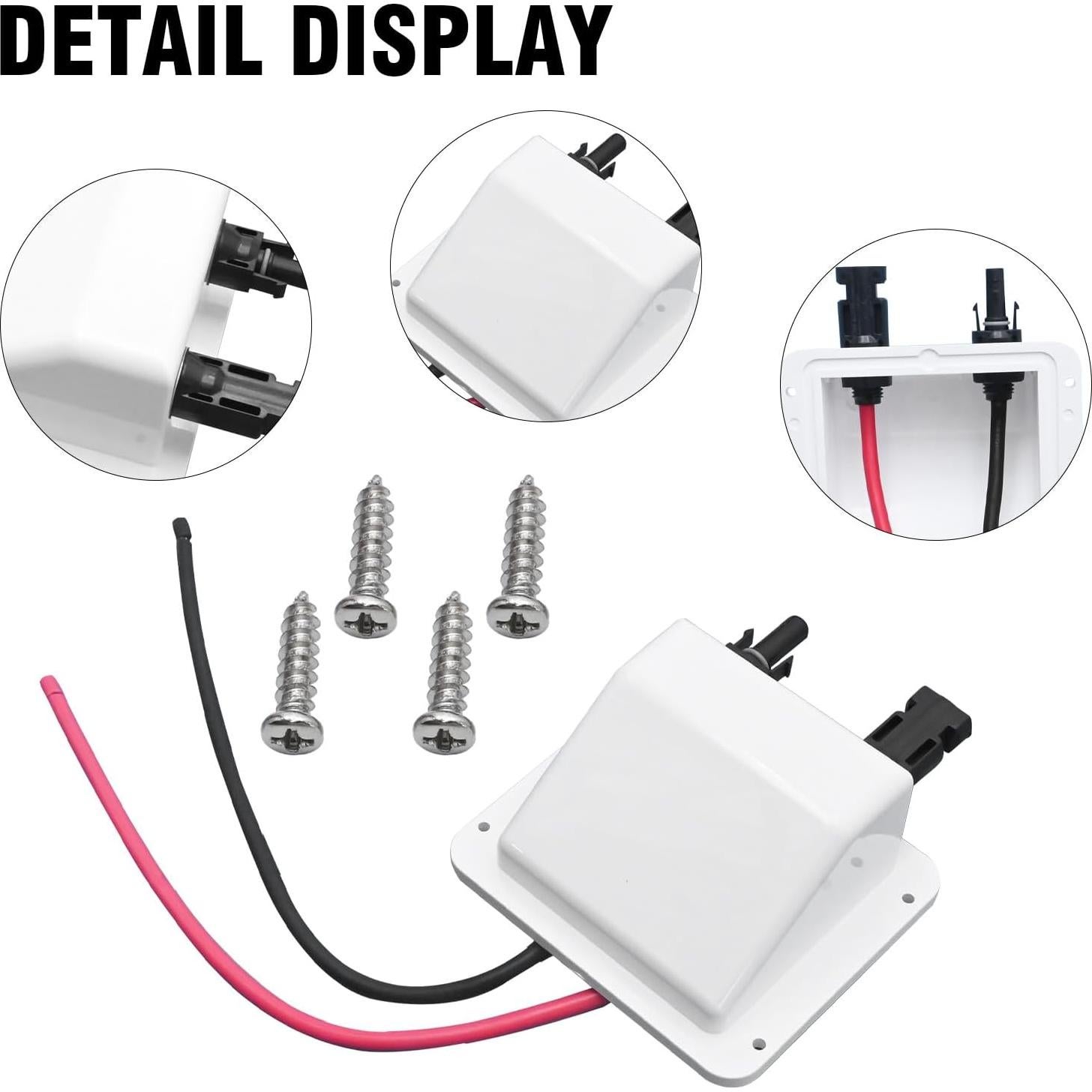 Caja de entrada de cable solar VIKKSAER 10AWG 30.48 cm blanca