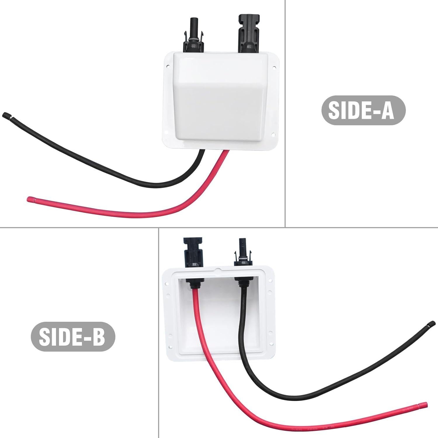Caja de entrada de cable solar VIKKSAER 10AWG 30.48 cm blanca