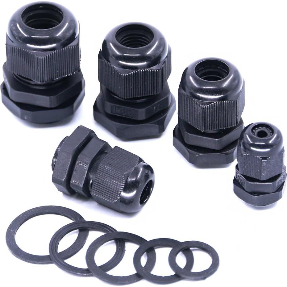 Kit de 30 Glands de Cable Hilitchi Nylon Impermeable 3.5-13mm