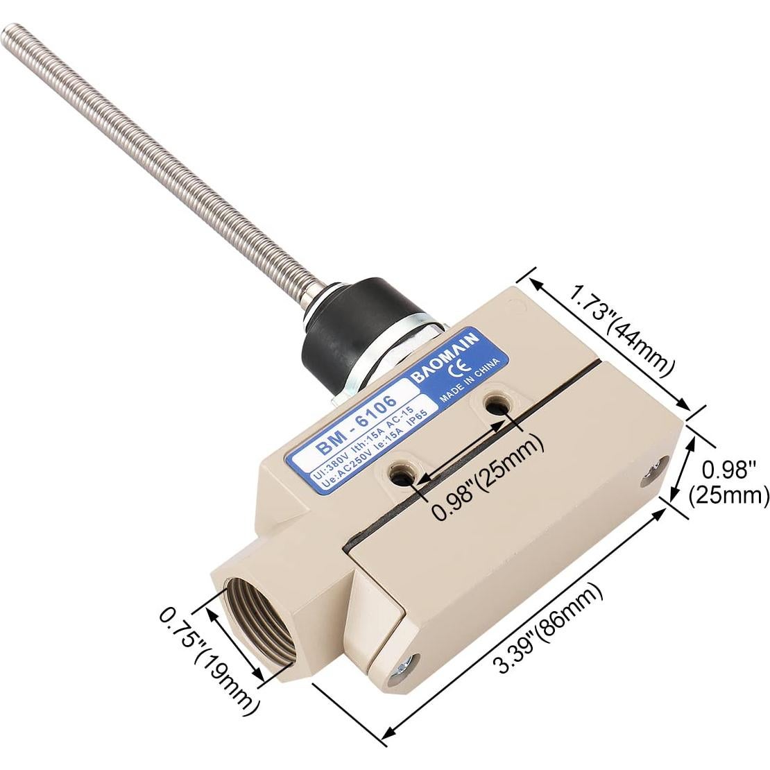 Interruptor de Límite Baomain BM-6106 IP65 Flexible 230V