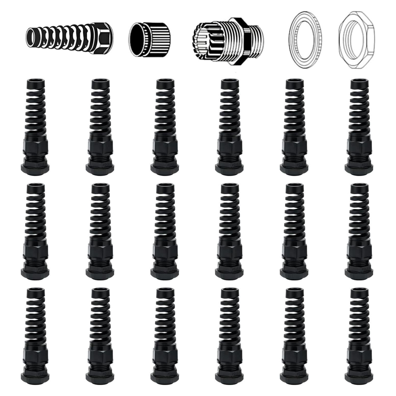 Conector de Cable Impermeable Aandxmok PG13.5 18 Pcs 6-12mm