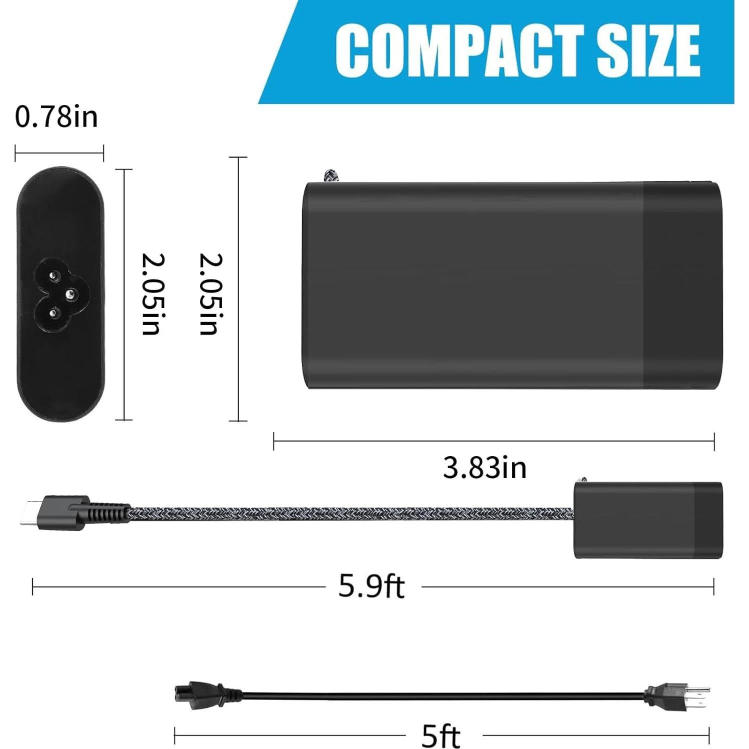 Cargador HP Slim 65W USB C para Envy, Spectre, Chromebook