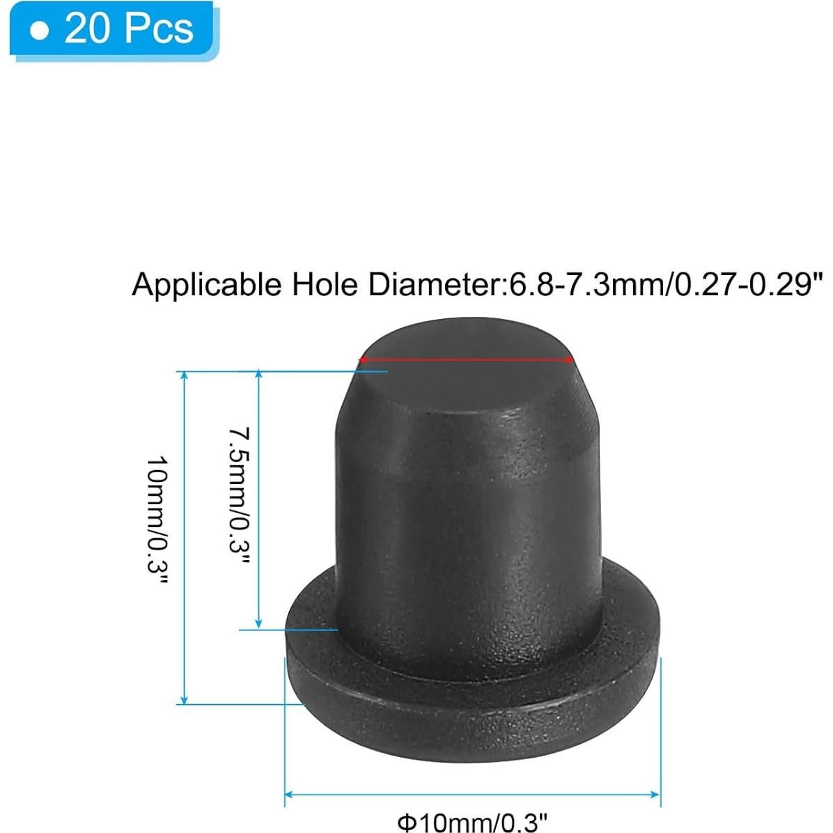 Tapones de Silicona T-Hole PATIKIL 7.3mm Paquete de 20