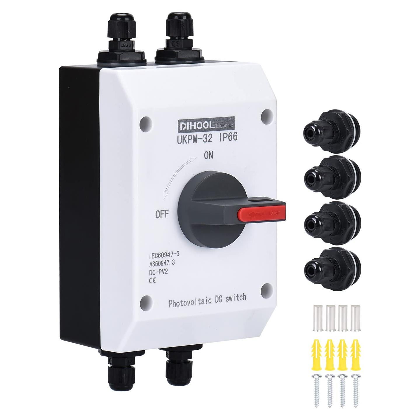 Interruptor Solar DIHOOL 32A 1200V 4P IP66 Aislador Exterior