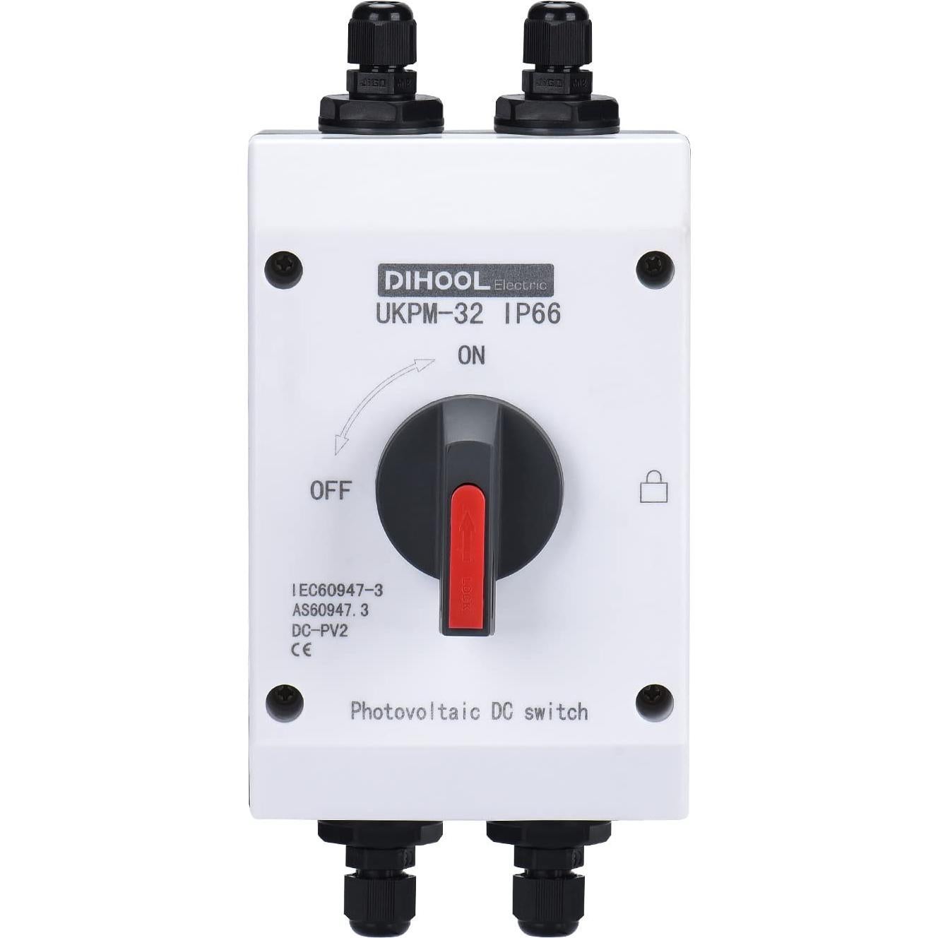 Interruptor Solar DIHOOL 32A 1200V 4P IP66 Aislador Exterior